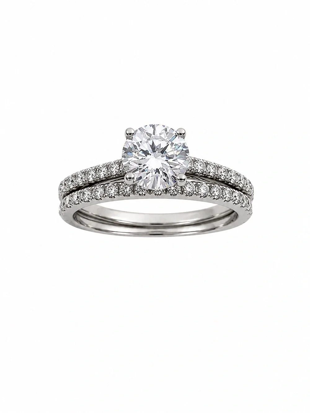 ✨ 1.41CTW Moissanite 2-Ring Set | 925 Sterling Silver | Size 8